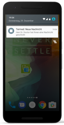 Ansicht TerMed Push-Benachrichtigung im Handy