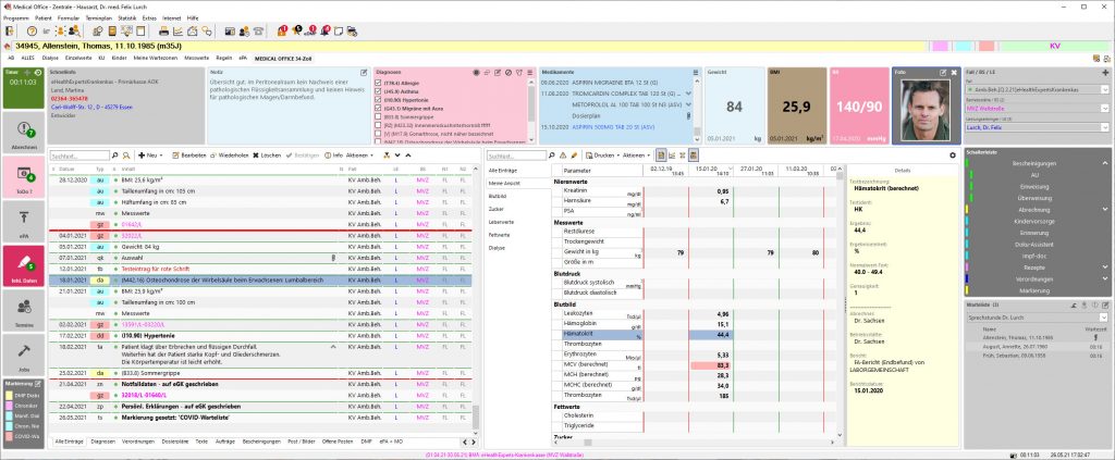 Großer Bildschirm Dynamic View in Arutsoftware MEDICAL OFFICE