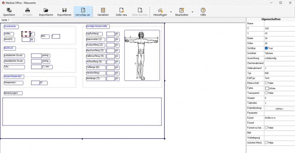 MEDICAL OFFICE Praxissoftware Formulareditor alt