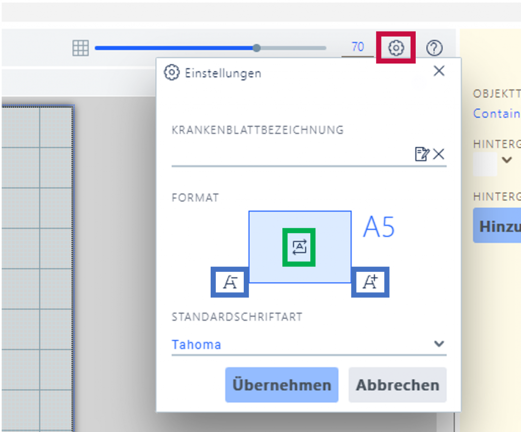 Formatänderung MEDICAL OFFICE Formulareditor