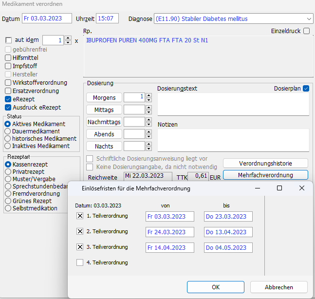 Mehrfachverordnung eRezept