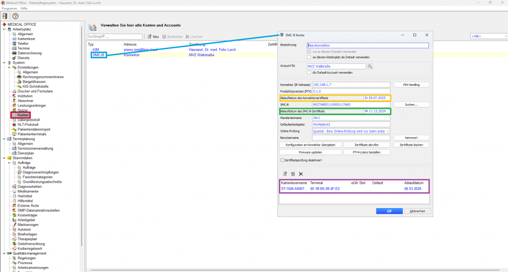 Praxissoftware MEDICAL OFFICE SMC-B tauschen