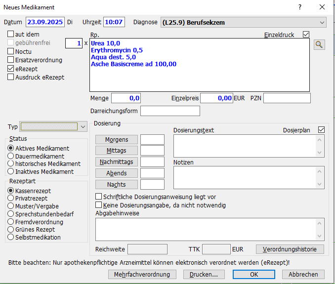 MEDICAL OFFICE Fachmodul Dermatologie - fachspezifische Medikamente/Heilmittel verodnen