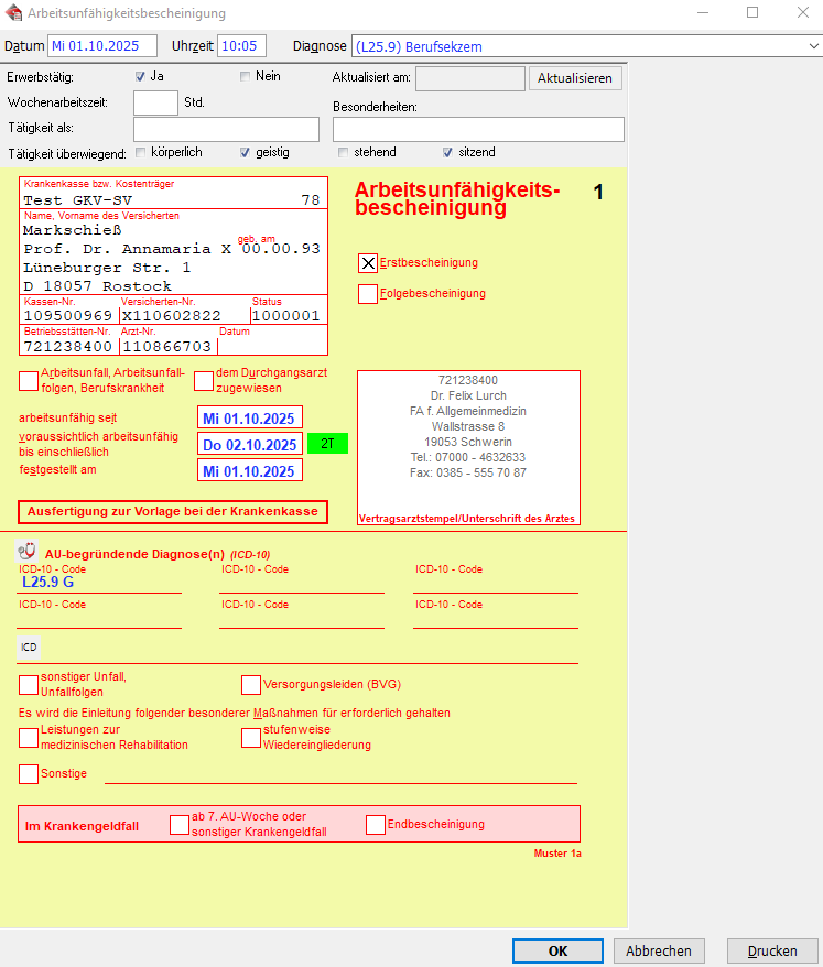 TI in MEDICAL OFFICE - Elektronische Arbeitsunfähigkeitsbescheinigung (eAU)